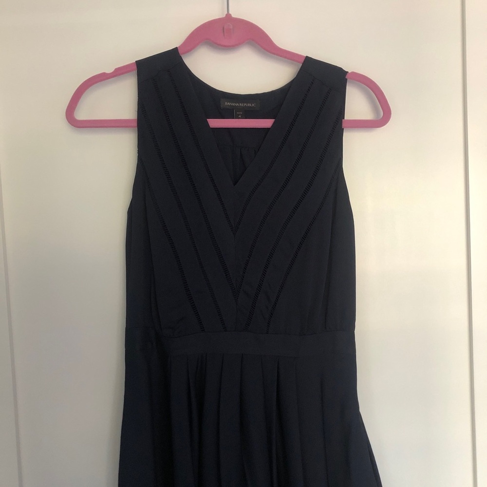 Banana Republic Navy Blue V-Neck Dress